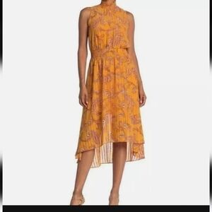 NWOT NANETTE LEPORE Paisley High Low Smocked Midi Dress